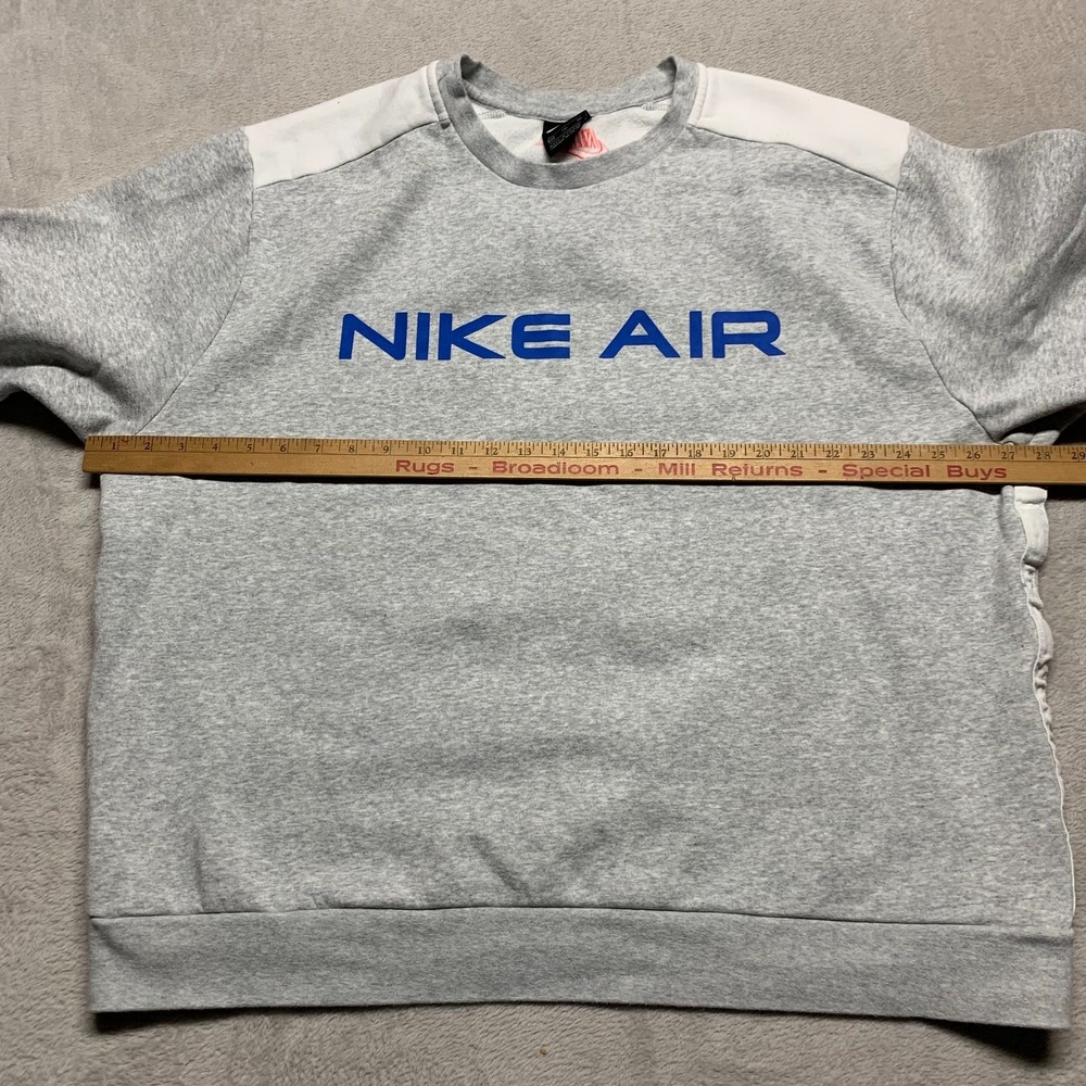 Nike Air Sportswear Fleece Crew Neck Sweatshirt Mens XXL Gray Spellout - Picture 6 of 7